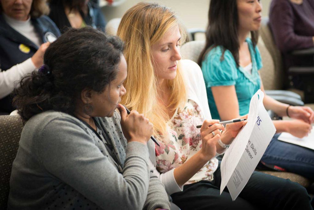 women networking together at an AWIS conference